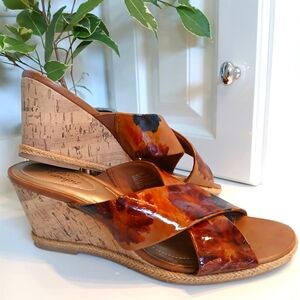 New* Dexflex Comfort Cork Heeled Slide Sandals NWOT